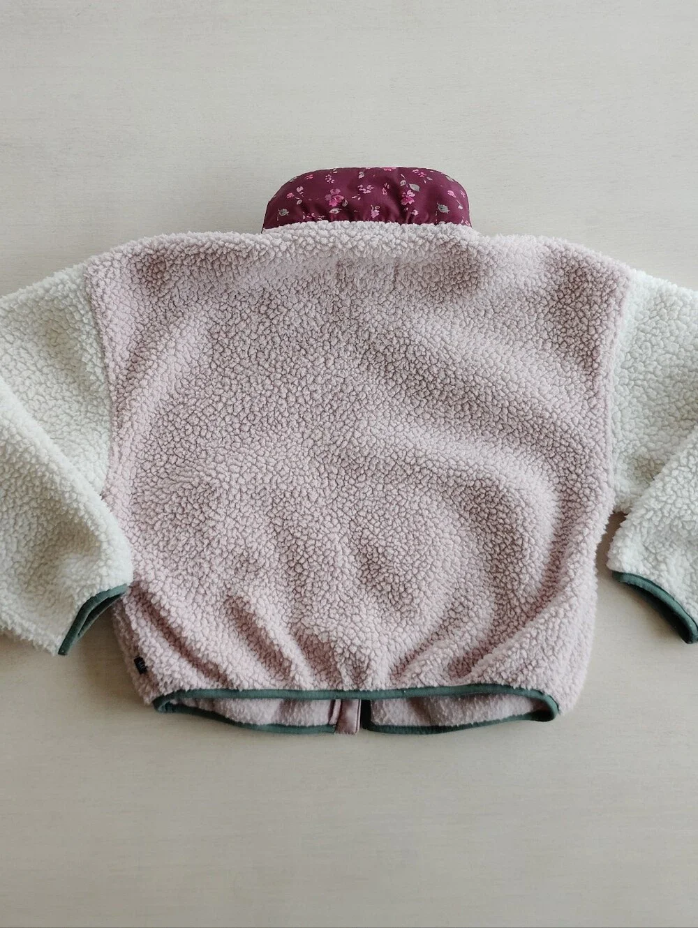 Gap Kid's Sherpa Zip Up Fleece Floral Jacket / Size Medium 8-9 Years